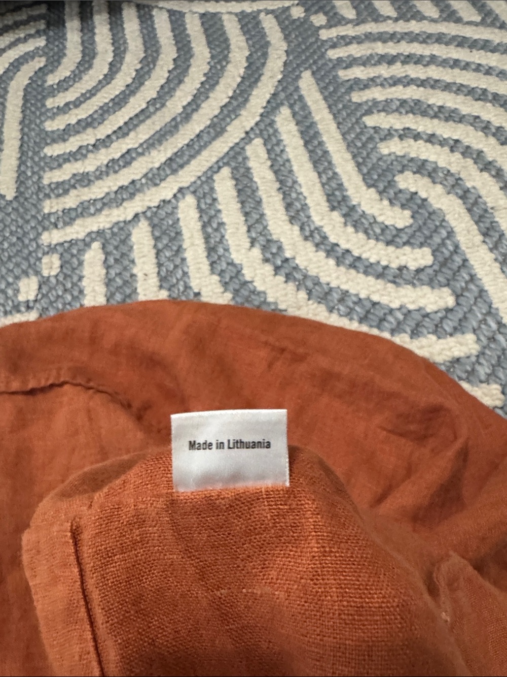 Hoste Terracotta 100% Linen Oversized Tote Bag - Picture 5 of 6
